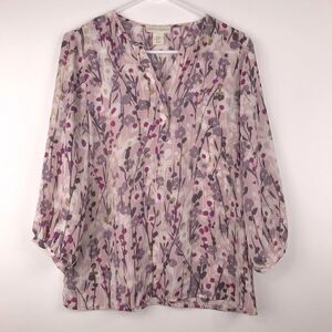 Cynthia Rowley Lavender Floral Blouse